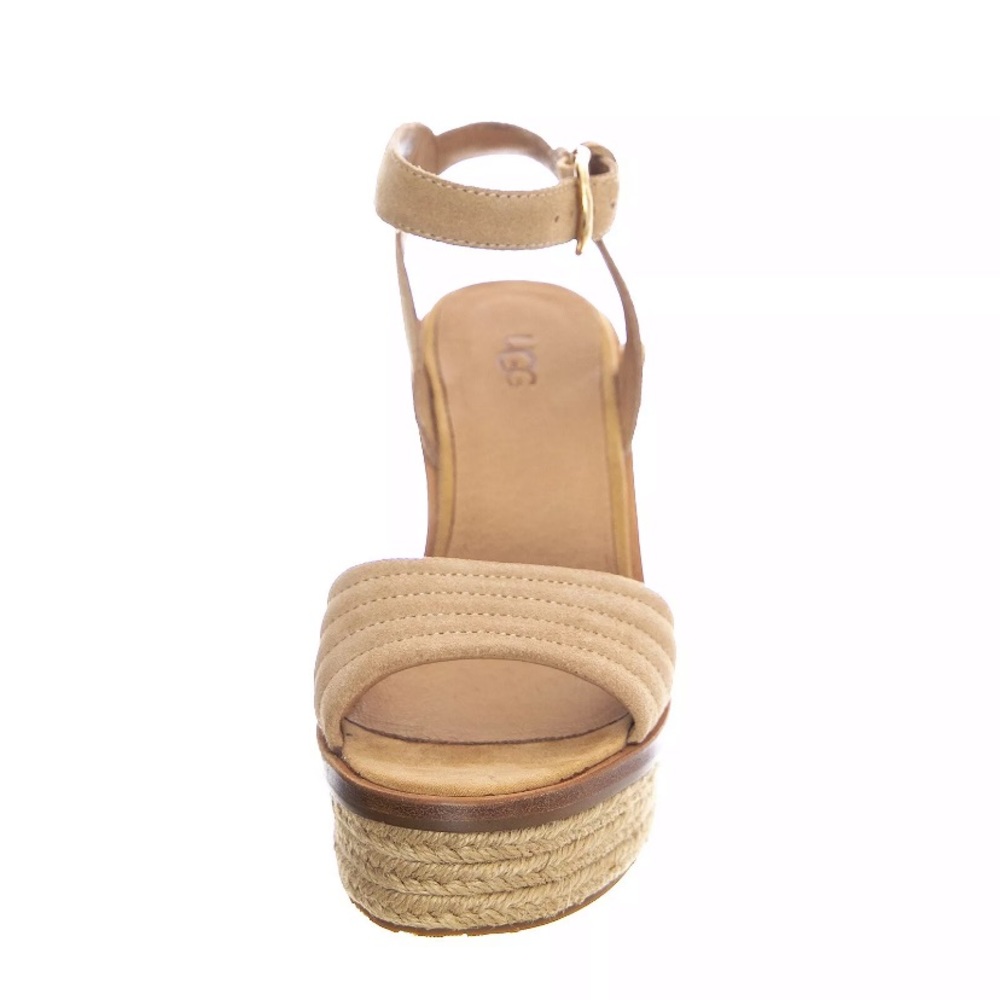 NIB UGG Laynce Sandals-Bronzer-Brown ankle strap platform leather upper size 10 - Picture 5 of 8